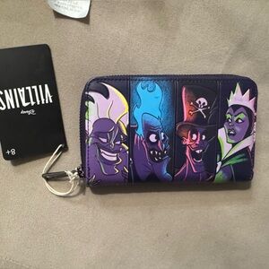 NWT Disney Villains Zip Wallet - Purple, Blue & Neon Accents